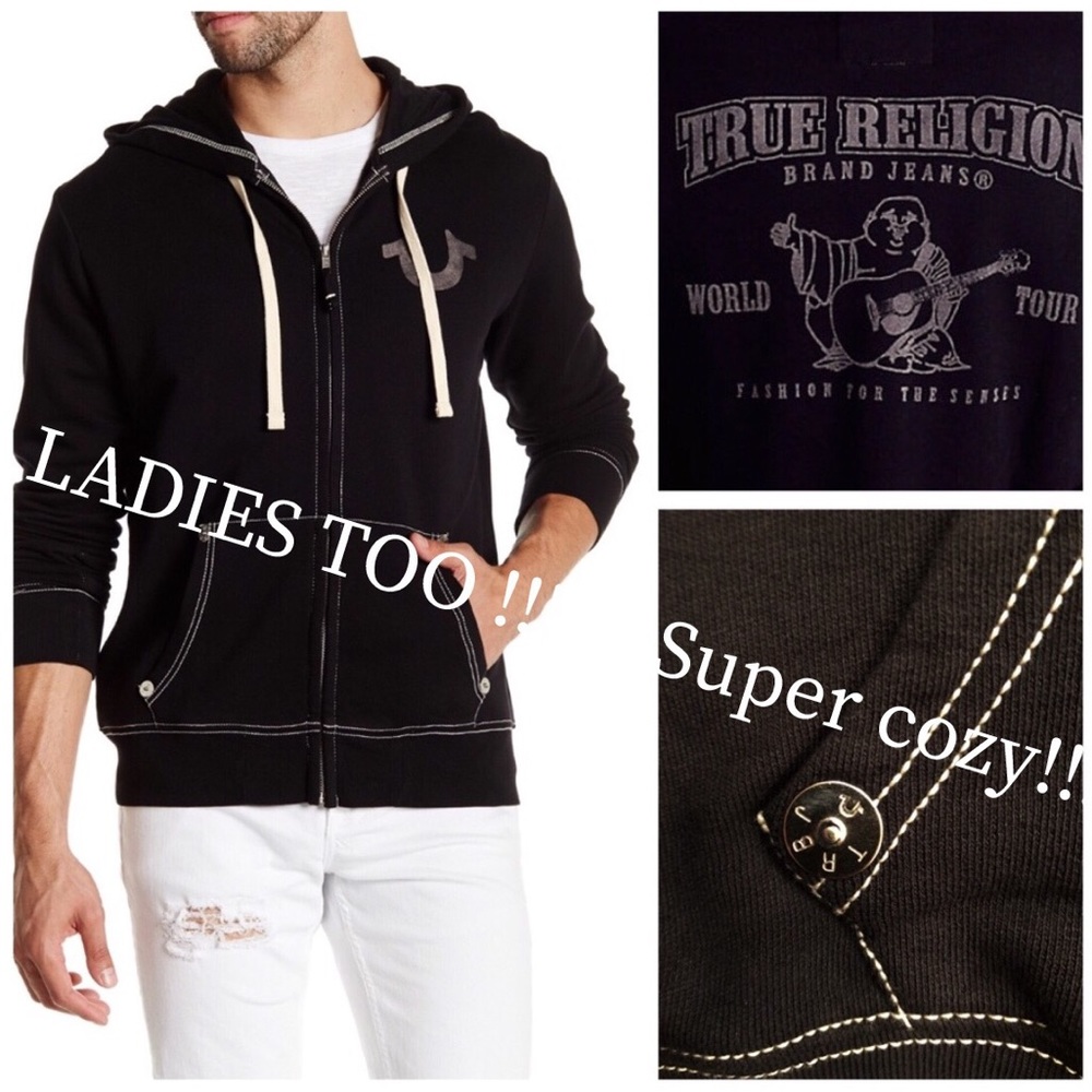 TRUE RELIGION Hoodie in Black - Picture 2 of 6